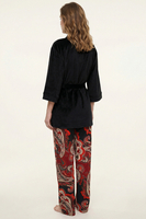 Vivisence Damen Pyjama Set Dreiteilig Aus Viskose Mit Spitze Für Sanfte Nächte, Schwarz