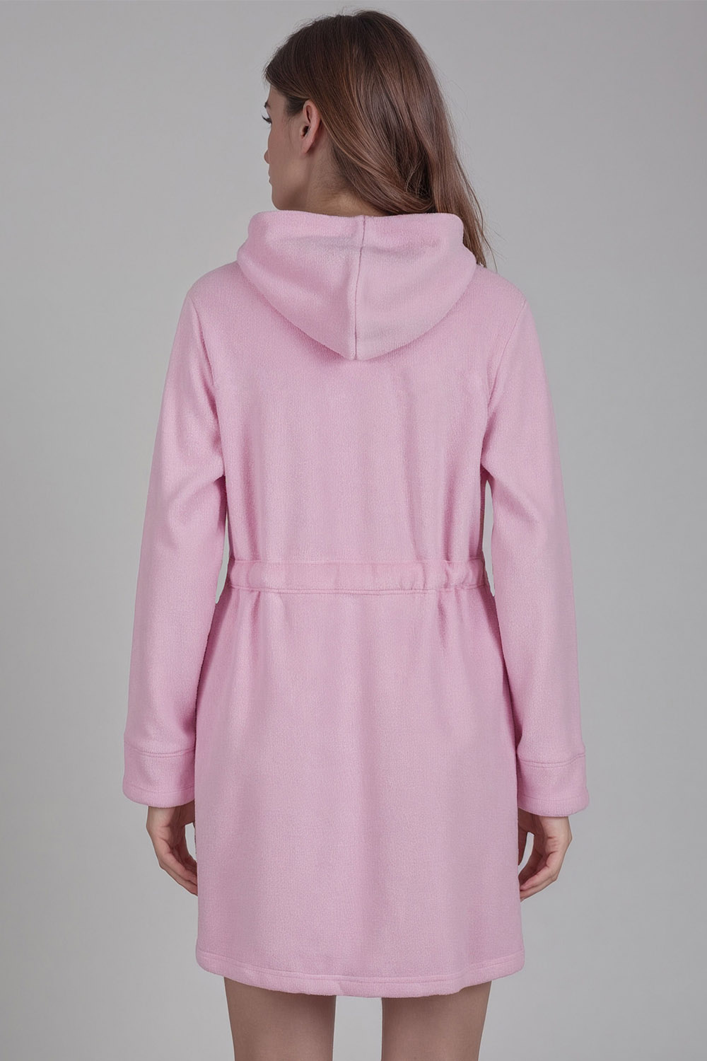 Vivisence Bademantel Baumwoll mit Reißverschluss Weiches Und Warmes Material Perfekt Für Das Abendliche SPA 5012, rosa