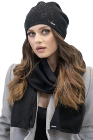 Vivisence Classic Cut Winter Hat For Women Warm And Comfortable Wool 7011, black