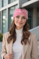 Vivisence Bandeau Femme Hiver Automne Chaud Couvre-chefs d'hiver Confortable Élégant Accessoire Cheveux Entrelacé Devant Tricot Extensible Idéal Journées Froides, rose