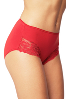 Vivisence Dame Slip Unterhose Spitze Bund Gummispitze Unterwäsche klassisch 4008, Rot