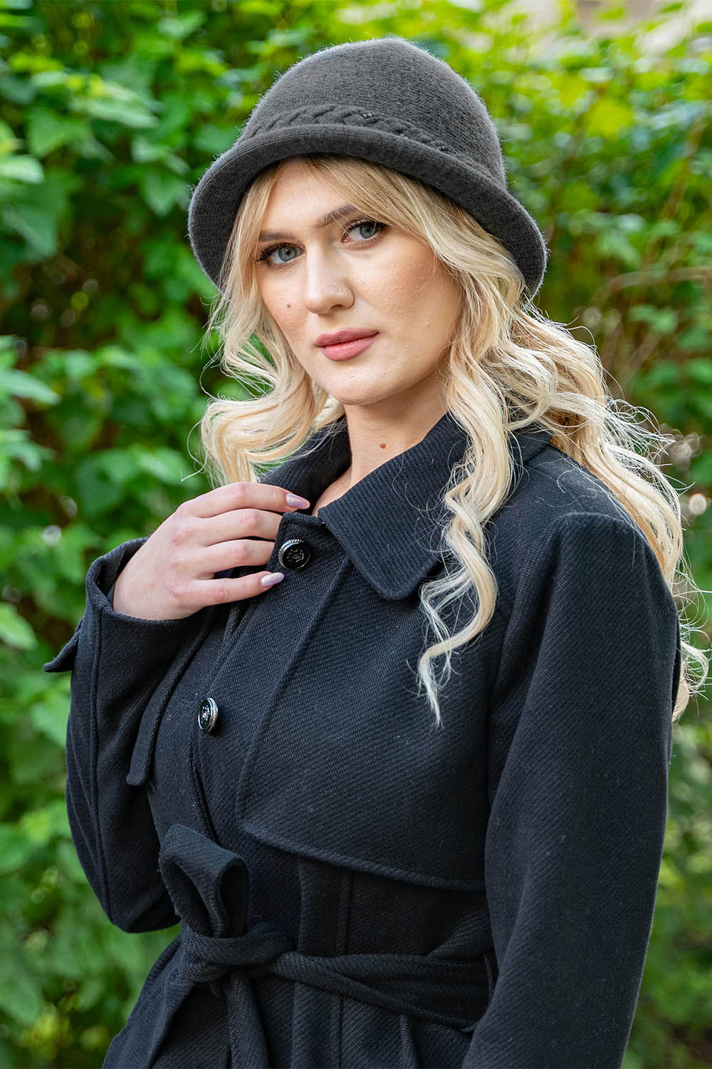 Vivisence Damen Mütze Winter Hut Klassischem Stil Herbst Warme Strickmütze 7043, dunkelgrau