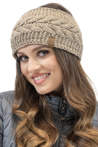 Vivisence Bandeau Femme En Fil Épais Ajustement Optimal Idéal Pour L’Hiver 7094, beige