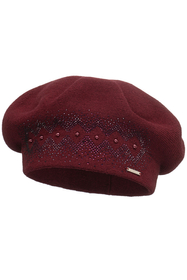 Vivisence Women's Winter Beret Autumn Wool Warm Elegant Style 7050, maroon