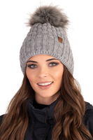 Vivisence Wintermütze mit Bommel Damen Warmes Ideal Für Kalte Wintertage 7015, hellgrau