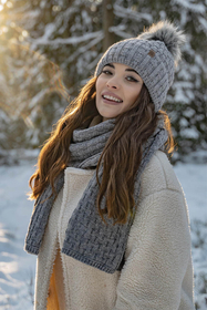 Vivisence Écharpe Femme Hiver Douce Et Chaude Pour Les Journées Froides 7015S, gris clair