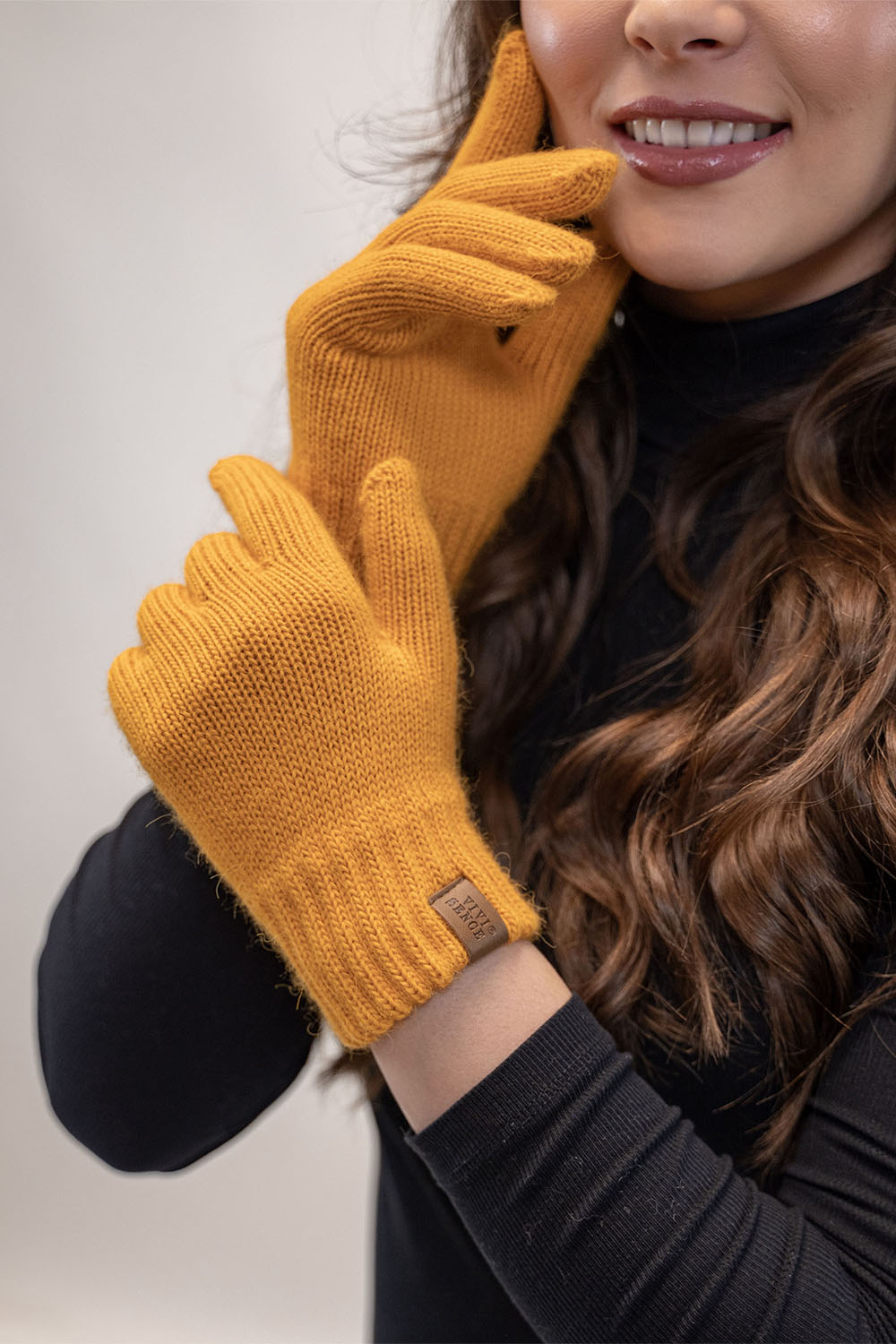 Vivisence Damen Winter Handschuhe Weichem und Warme Ideal für Kaltes Wetter 7014, honigfarben