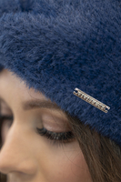 Vivisence Stirnband Damen Flauschig Gefüttert Verkreuzt Warm Herbst Winter 7093, dunkelblau