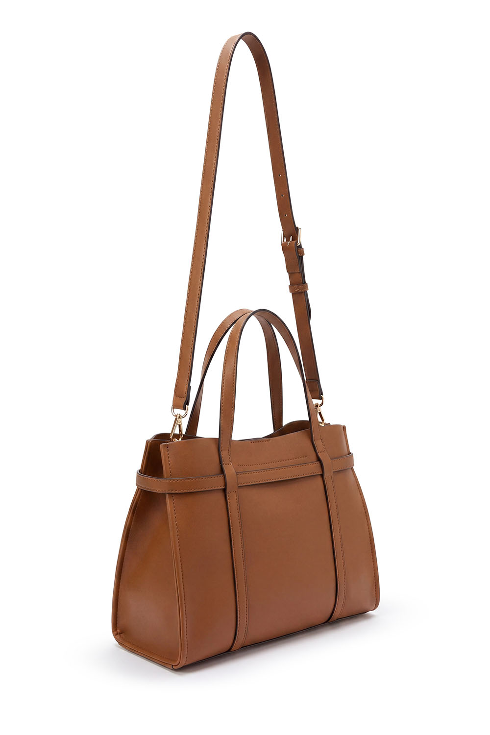 Vivisence Women Top Handle Bag Magnetic Closure Versatile Carry And Organization, Light Brown