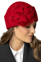 Vivisence Women's Winter Hat Toque Virgin Wool Handcrafted Warm Ideal Autumn 7093, Red