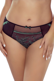 Vivisence Damen Slip Eleganter mit Kunstvollen Spitzeneinsätzen Hohem Bund für Optimalen Komfort und Feminines Netz-Design Für Ein Leichtes Stilvolles Tragegefühl, schwarz-grün