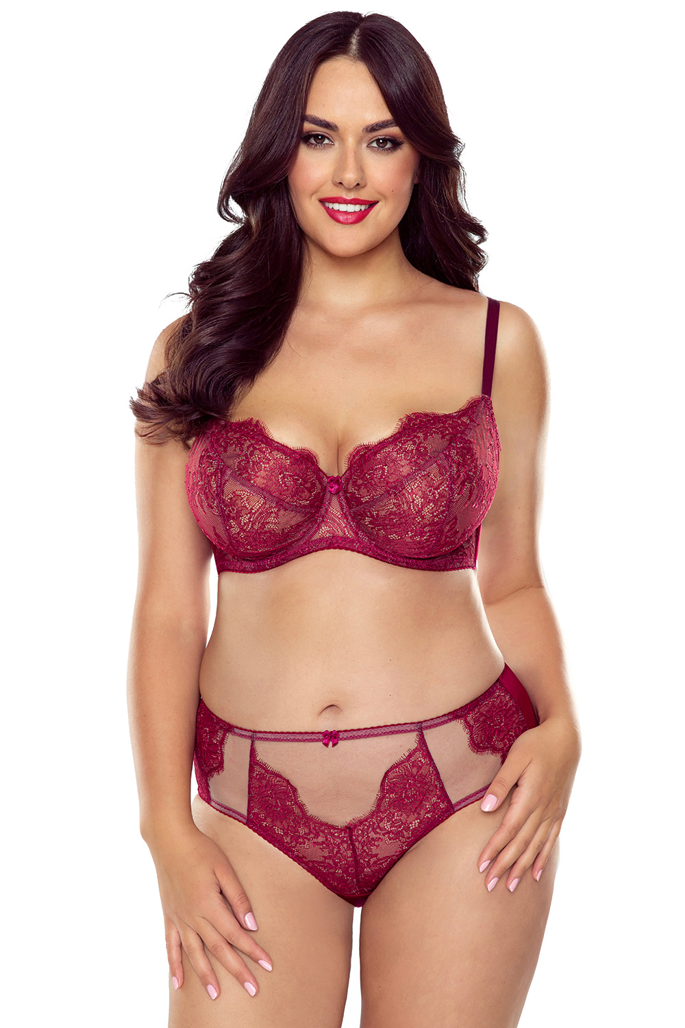 Vivisence Lace Soft Bra Women Underwire And Side Boning Support And Shape, maroon