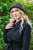 Vivisence Bonnet Femme Style Classique En Tricot Chaud Pour L’Automne Hivernal 7043, gris foncé