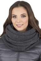 Vivisence Bonnet Femme Et Écharpe Pour L'automne et L'hiver À Pompon Cache-cou Ensemble Classique En Fils Chauds Avec Doublure En Polaire Parfait Pour Les Journées Froides 7014, gris foncé