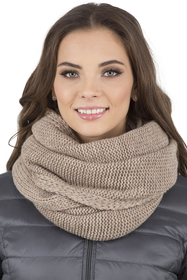 Vivisence Bonnet Femme Et Écharpe Pour L'automne et L'hiver À Pompon Cache-cou Ensemble Classique En Fils Chauds Avec Doublure En Polaire Parfait Pour Les Journées Froides 7014, beige