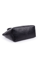 Vivisence Shoulder Bag Women Polyurethane Large Shopper Tote, black