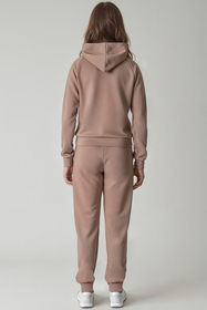 Vivisence Women's Tracksuit Set With Loose Hoodie And Tapered Trousers Stylish Activewear Featuring Elastic Waistband Side Pockets And Ribbed Trims For Daily Comfort,