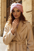 Vivisence Femme Bandeau Tricot Doux Avec Nœud Torsadé Confort Et Chaleur, rose