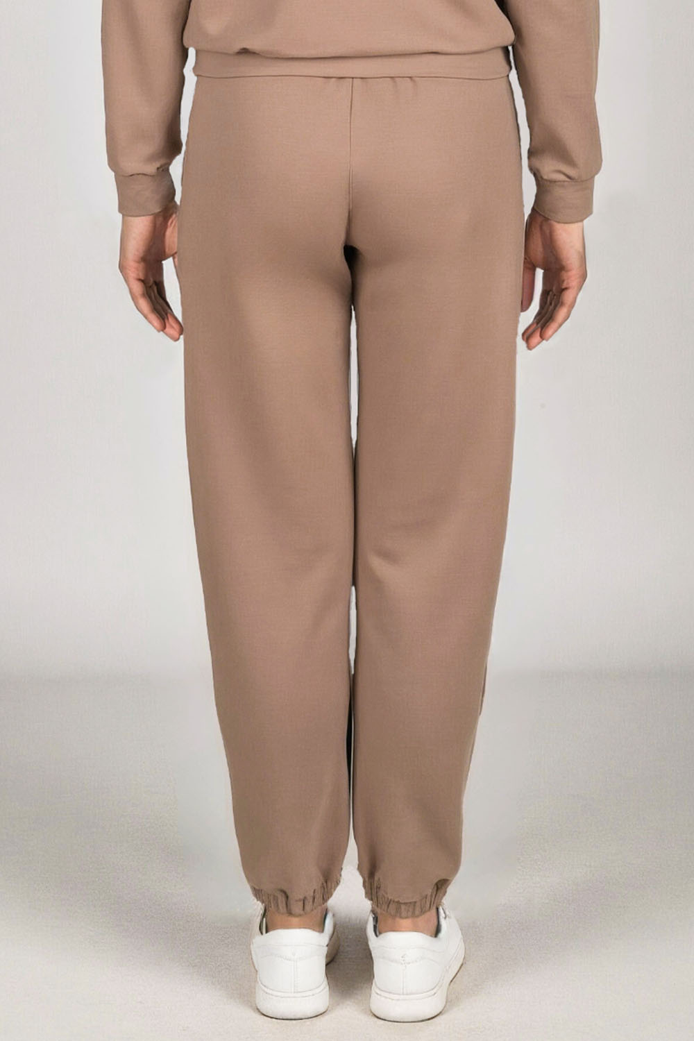 Vivisence Women's Sweatpants Relaxed Fit Lounge Soft Cotton Blend Joggers With Ribbed Cuffs Elastic Waist And Pockets For Everyday Casual Or Homewear Look 9104, Beige