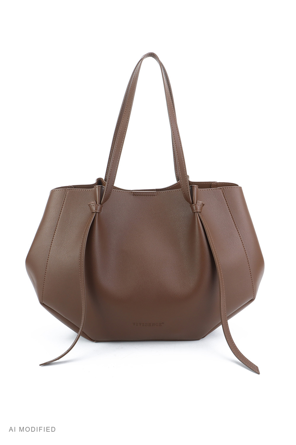 Vivisence Shoulder Bag for Women Polyurethane, Shopper Tote Magnetic Closur, brown