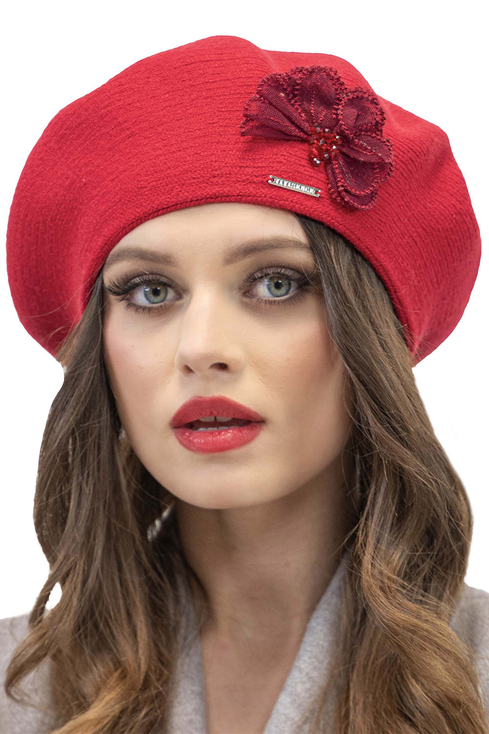 Vivisence Elegant Women's Winter Set Classic Beret And Matching Wool Scarf Made From Warm And Soft Fabric Ideal For Cold Winter And Autumn Weather, red