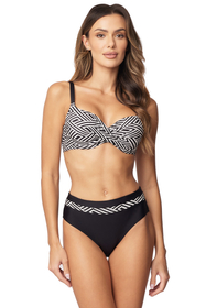 Vivisence  Ladies bikini bottoms floral pattern 3222M, black-white