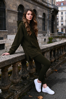 Vivisence Femme Sweat À Capuche Coton Élasthanne Confort Quotidien Douceur, vert