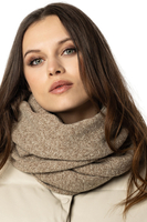 Vivisence Women's Loop Scarf Winter Fashionable Cozy Warm Yarn For Cold Days 7108, beige melange