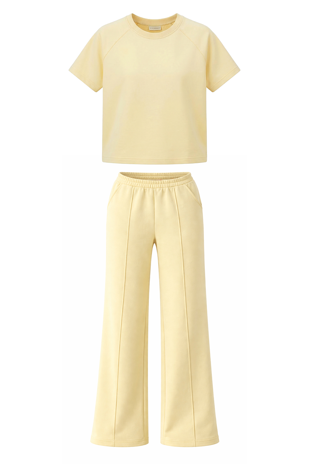 Vivisence Femme Ensemble De Détente Maille Douce Et Élastique Confort Quotidien, banane