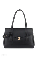 Vivisence Shoulder Bag Women Polyurethane, 3-Compartment Handbag for Daily, black