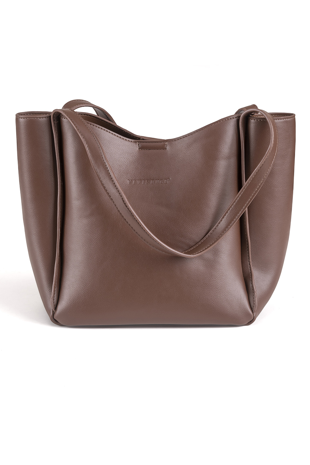 Vivisence Schultertasche Damen Magnetverschluss Alltag Komfort und Eleganz, Braun