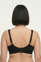 Vivisence Women’s Wirefree Soft Bra, Non Padded Everyday Comfort Bra with Mesh Detail, Adjustable Straps and Natural Support, Black