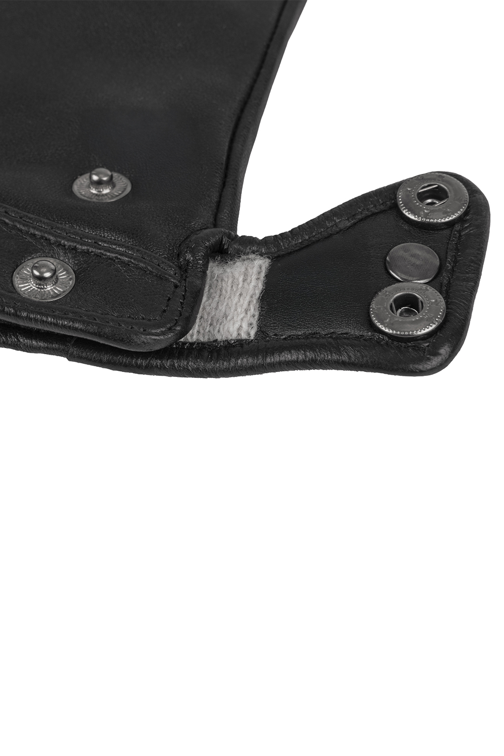 Vivisence Femme Gants En Cuir Hiver Doublure Laine Boutons Élégants Chaleur, noir