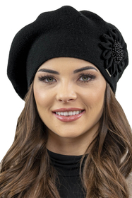 Vivisence Damen Baskenmütze Winter Herbst Warme Barette Zarter 7048, schwarz
