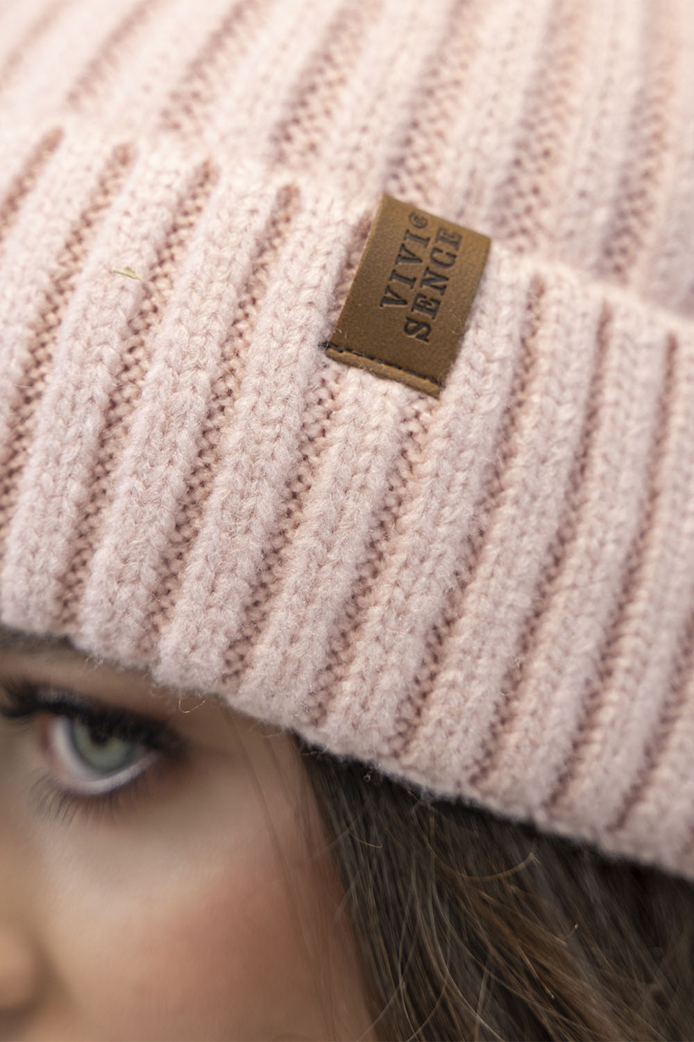 Vivisence Classic Women’s Hat for Autumn and Winter Perfectly Fitted with Turned-Up Hem Made from Warm Ribbed Yarn Lightweight Design Without Fleece Lining, Pink