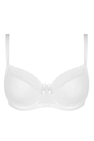 Vivisence Soutien-Gorge Semi-Rembourré Élégant Dentelle Florale Bretelles Réglables Maintien Optimal Sans Baleines Latérales Idéal Comme Cadeau, blanc