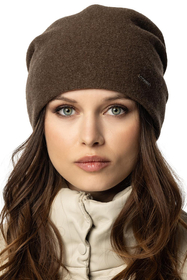 Vivisence Damen Mütze Wolle Falten Fleece Gefüttert Bequem Alltag Winter 7085, braun