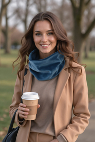 Vivisence Women Winter Snood Scarf Soft Knit Cozy Everyday Warmth For Cold Days, dark turquoise