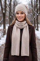 Vivisence 70134 KMPL Ensembles bonnet+foulard, beige