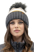 Vivisence Bonnet À Pompon Femme En Fil Chaud Effet Antistatique Pour L’Hiver 7099, gris foncé