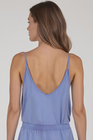 Vivisence Women's Pyjamas Top Viscose Shoulder Straps V-Neck 2200, Blue