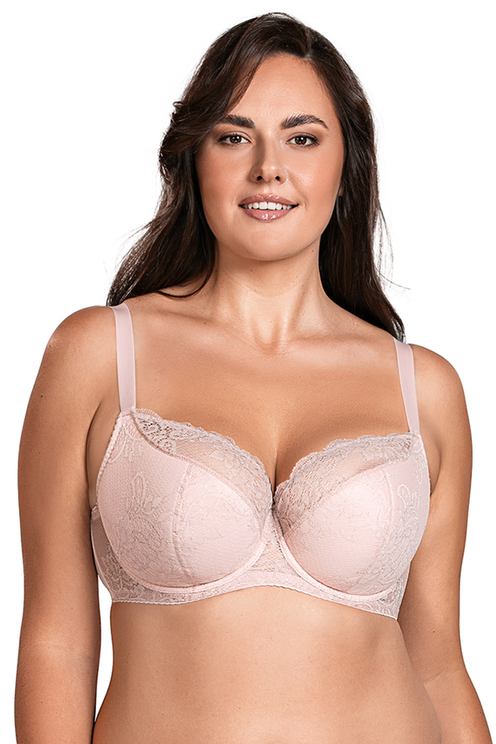 Vivisence Soutien Gorge Semi Rembourré Femme Dentelle Florale Maintien Confort, rose