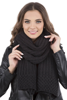 Vivisence Écharpe Tricotée Femme Classique Douce Et Chaude Pour L’Hiver 7016S, noir