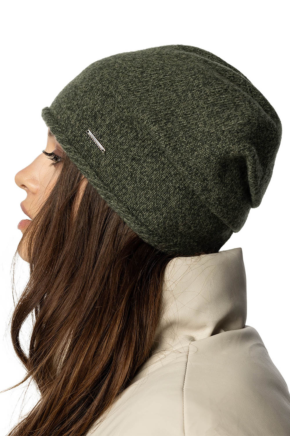 Vivisence Women's Warm Hat Classic Wool Yarn Autumn Winter Extra Style 7087, green melange