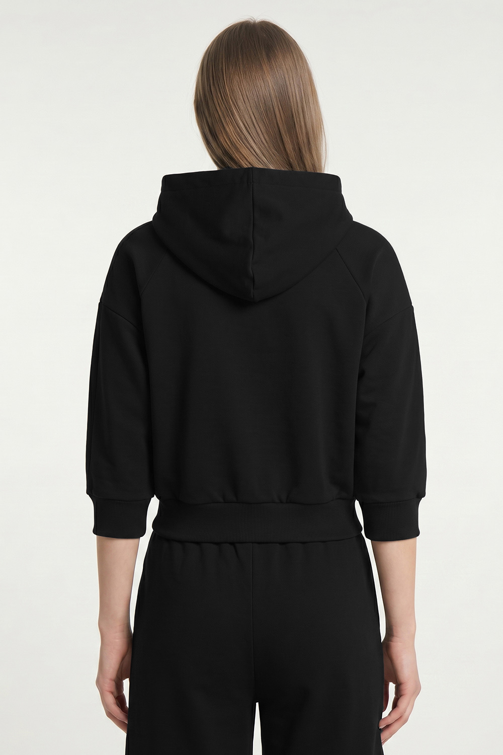 Vivisence Women Hoodie Cotton With Drawstring Hood For Everyday Comfort, black