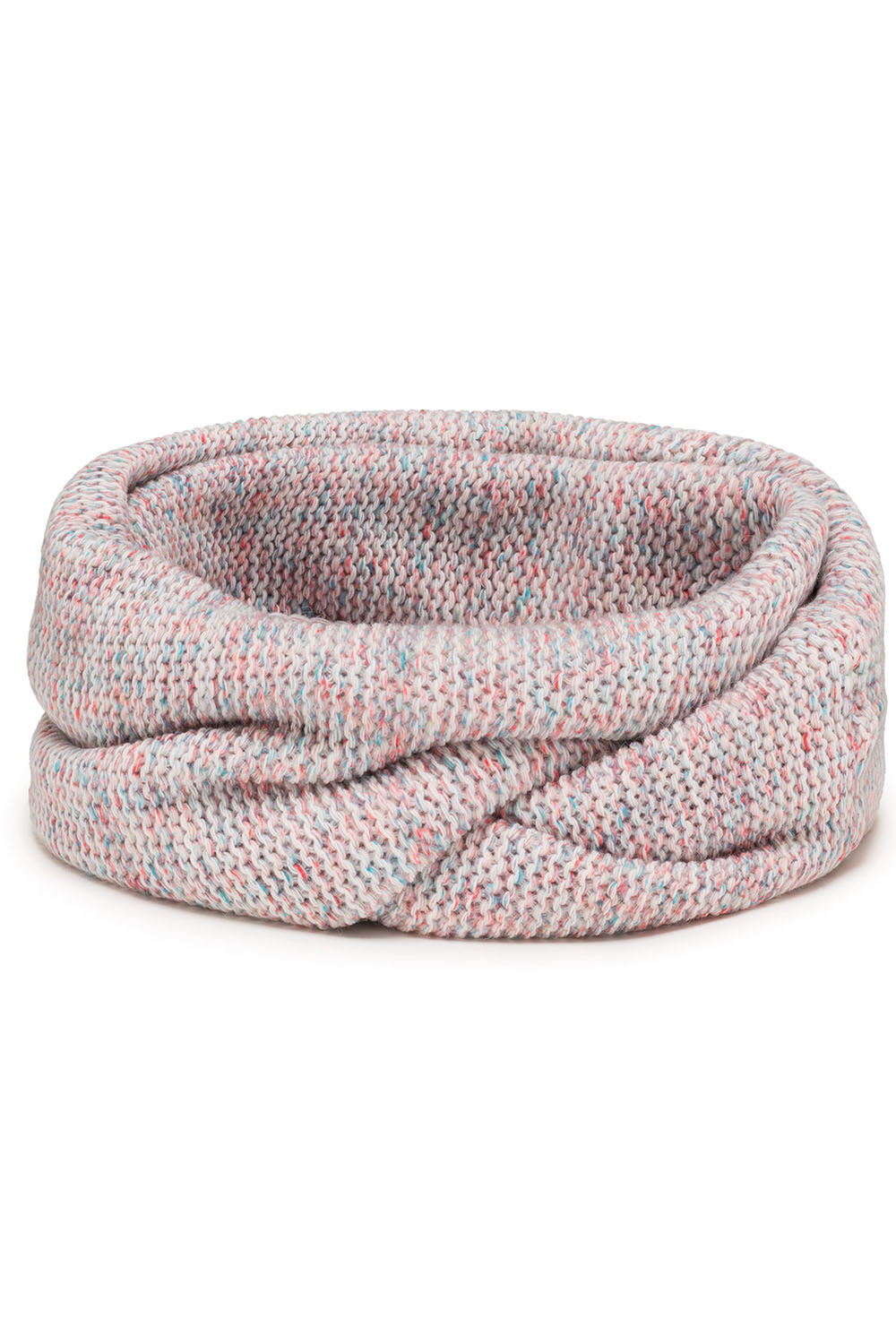 Vivisence Knitted Loop Scarf Double Folded Warm Ideal For Winter 7103, white melange