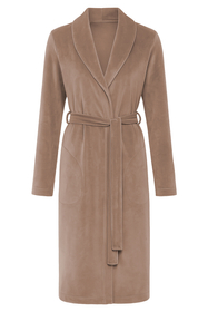 Vivisence Robe Cotton Belted Pockets Double-Sided Soft Cozy Daily Use 5022, beige