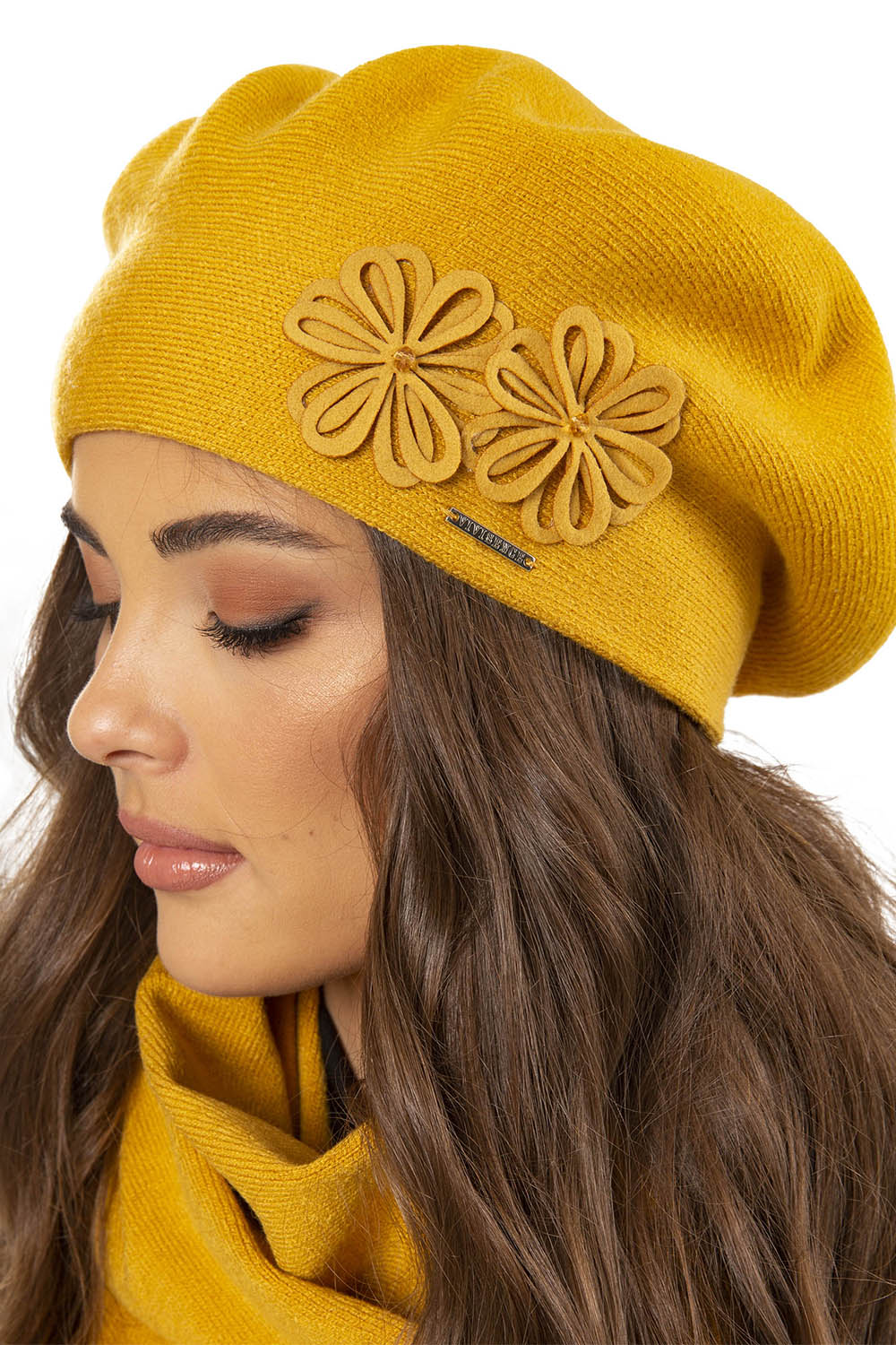 Vivisence Warm Thick Winter Beret For Women Ideal For Cold Days 7007, honey