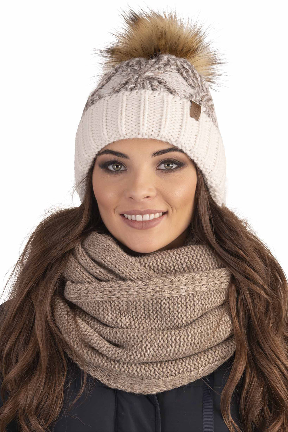 Vivisence Bonnet À Pompon Femme Doublé En Polaire Antistatique Tricoté 7029, ecru
