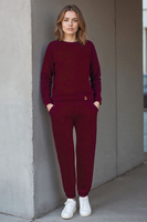 Vivisence Women's Sweatpants Relaxed Fit Lounge Soft Cotton Blend Joggers With Ribbed Cuffs Elastic Waist And Pockets For Everyday Casual Or Homewear Look 9104,